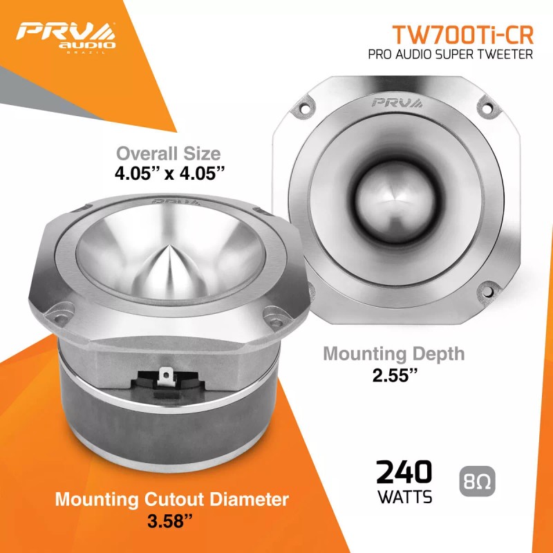 PRV Audio 2x PRV Audio TW700Ti-CR Bullet 4” Pro Tweeter