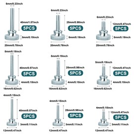 Knurled Thumb Screws, M4*12/25/40 | M5*12/25/40 | M6*12/25/40 High Knurled Thumb Screws, Tripod Screw, Zinc Alloy Clamping Screw, Flat Knurled Thumb Screws, Knurled Hand Screw for Household Appliances