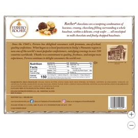 Ferrero Rocher, Milk Chocolate Hazelnut Candy, 21.2 oz, 48 Count