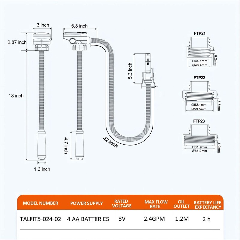 TALFIT Portable Battery Powered Fuel Pump - 2.4GPM Gasoline Siphon
