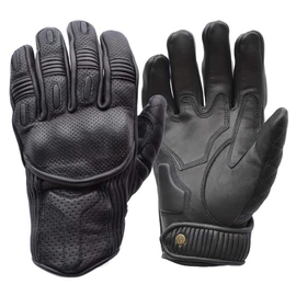 Goldtop Mens Silk & Unlined Predator CE APPROVED Leather Motorcycle Gloves | Knox CE Armoured Floating Knuckle Protection Perforated Unlined Summer (Black, L - 8.5")