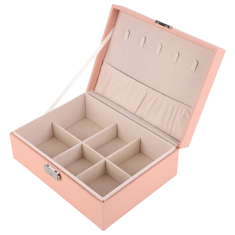 Jewelry Box Organizer 2 Layer Jewelry Storage Case PU Leather