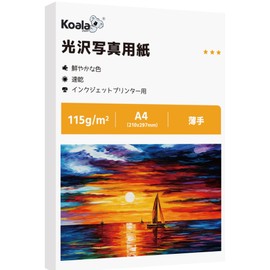 Koala Photo Paper, Clean Glossy Paper 0.13mm Thin A4 100 Sheets Single Sided Printing Dye Ink Inkjet Printer Paper
