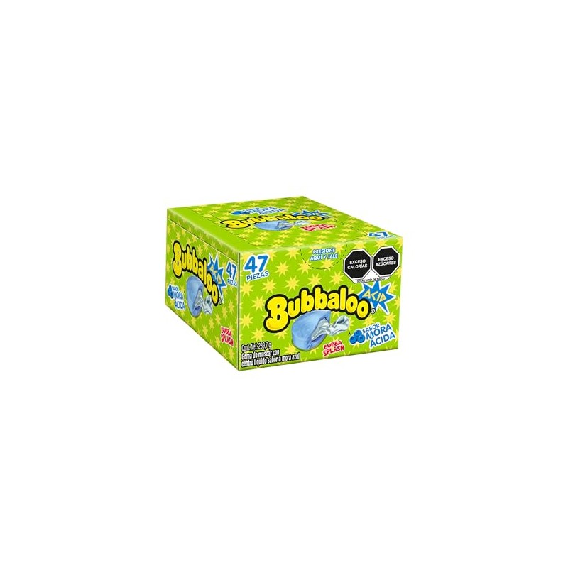 Bubbaloo Adams- goma de mascar 47 pz- sabores varios (Mora