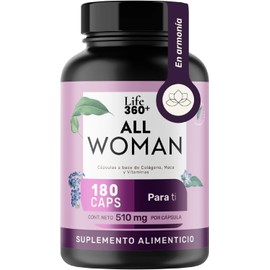 Multivitamínico Suplemento para Mujer | 180 Cápsulas con Colágeno Hidrolizado, Biotina, Ácido Fólico, Maca, Vitamina A, C, D, B12, K, Zinc |180 porciones, 1 Cápsula por porción| Suplemento Alimenticio con Ingredientes de origen natural
