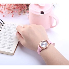 TUOTISI Women's Analog Watch with Leather Band, Japanese Quartz Movement, Waterproof up to 30m, 2 years battery life, 30cm long