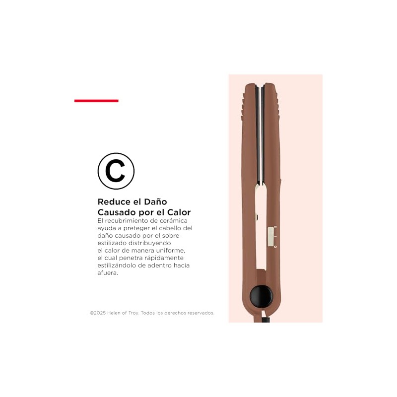 Revlon Alaciadora de Ceramica de 1 (2.54 cm) 2 Accesorios