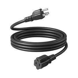 DEWENWILS Extension Cord 10 FT, 3 Prong Waterproof Extension Cable for Indoor Outdoor Appliances, 16/3 SJTW, Black, ETL Listed, 1 Pack