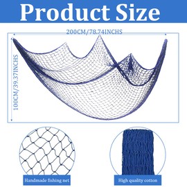 Fishing Net Decoration, Fishing Decorative, Nature Fish Net Wall Decoration, Mediterranean Style, Fishing Net, Wall Hangings, Maritime Decoration, 100 x 200 cm, Fishing Net Decoration for Outdoor Wall