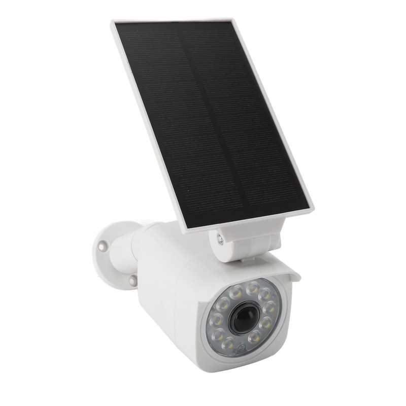 Solar Powered Fake Security Camera with Light IP65 Waterproof Simulated
