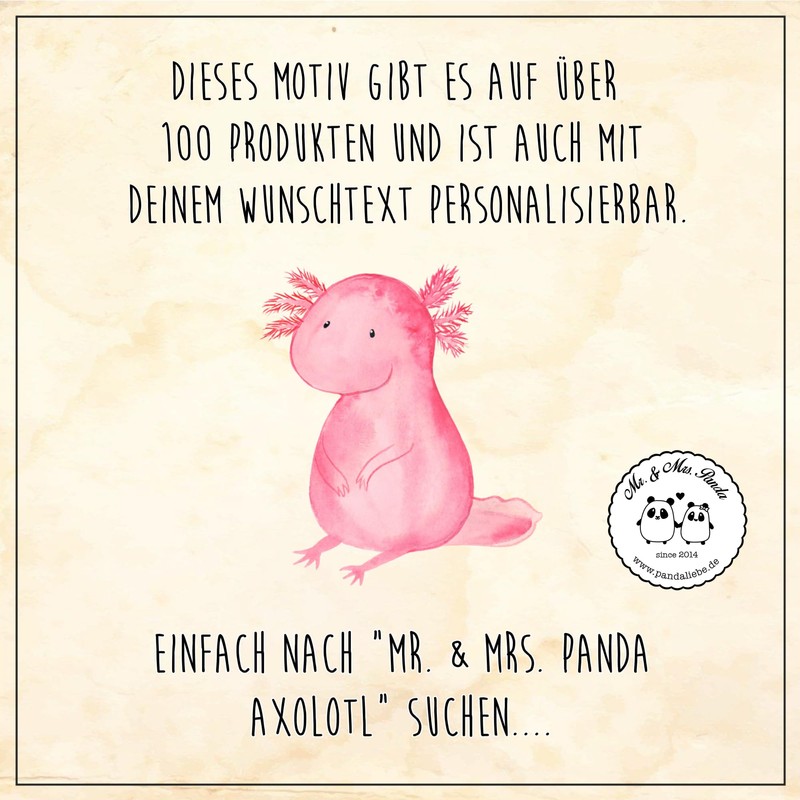 Mr. & Mrs. Panda Axolotl Make-Up Bag, White, Hand Drawn
