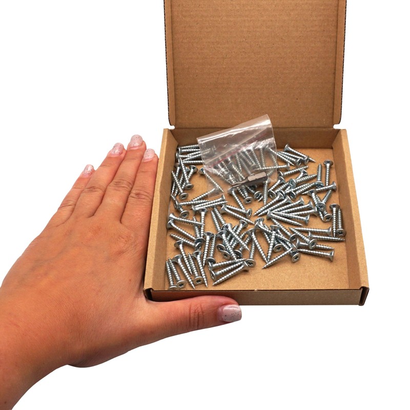 SKIR'CO (Pack of 100) 3.5 x 25mm Galvanised Steel Wood