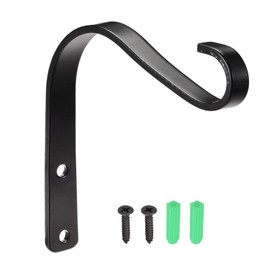 YOKIVE 2 Pcs Wall Mounted Hook, Hanger Bracket with Mounting Screws Hanging Plant Lantern, Great for Office, Home, Daily Use (Black, 5-Inch)