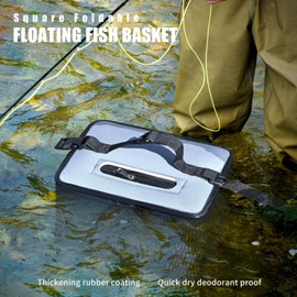 Floating Bait Bucket - Foldable Floating Fish Net Cage - Compact Quick-Drying Net Holder for Kayak Boat Crabbing Grilling Outdoor Camping Adventures