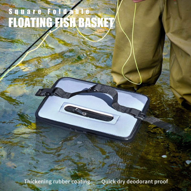 Floating Bait Bucket - Foldable Floating Fish Net Cage -