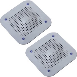 2 Pack Drain Hair Catcher Shower Drain Cover Strainer, Silicone Drain Protector with Suckers, Shower Drain Hair Trap for Tub,Bathroom,Kitchen,Bathtub,Basin, White/White