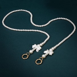 HAOBIN Bag Strap Pearl Chain Carry Strap Bags Chain 100 cm Beads Bag Handle Beads Bag Chain Bag Chains Replace Bag Chain for DIY Decoration, Wallet, Handbag