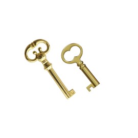 Llhhs S-30K and KY-18 Skeleton Golden Keys Set Antique Brass Plated Hollow Barrel Skeleton Key, Perfect Key Replacement for Antique Vintage and Modern Furnitures