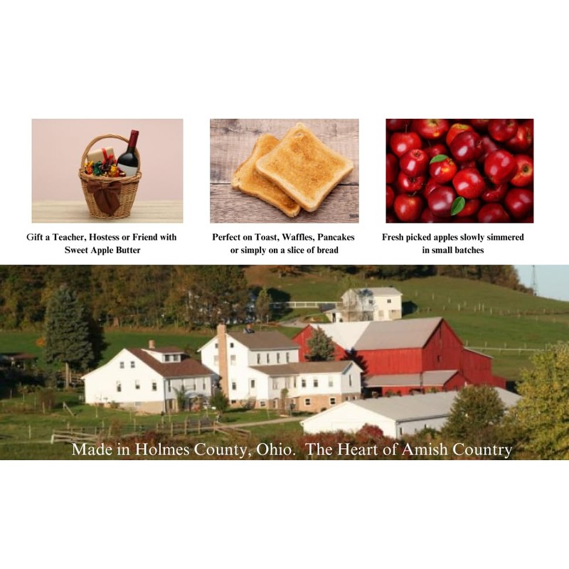Amish Valley Products Apple Butter Glass Jars Old Fashioned Homestyle