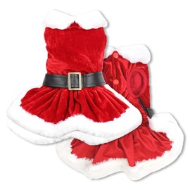 Parisian Pet Dog Cat Pet Xmas Holiday Christmas Mrs Claus Winter Dress, 2XL