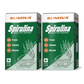 Generic Generic Spirulina Capsules C Nature's Own Superfood and Nutritional Supplement,Spirulina for Full Body C 60 Capsules (Pack of 2)