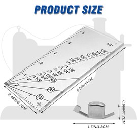 Jonnick Quilting Seam Guide – Sew Seam Allowance Ruler and Magnetic Seam Guide for Sewing Machine – Perforated Seam Gauge for Perfect 1/8” to 2” Straight Line Hems