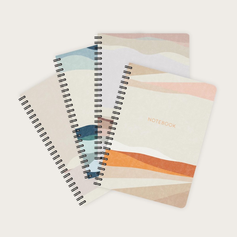 etmamu 235 Set of 4 Notepads Abstract Shapes A5, 60
