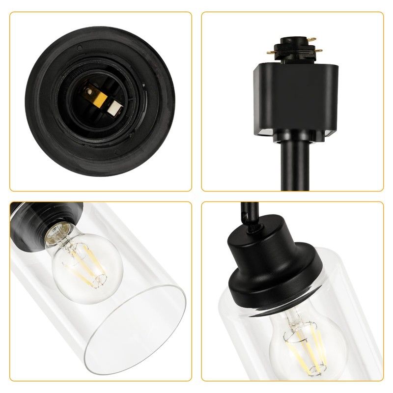 VANoopee H Type Track Lighting Heads E26 Track Light Ceiling