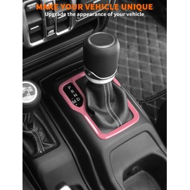 Savadicar Pink Interior Accessories - Shifter Base Bezel Trim for 2018-Present Jeep Wrangler JL JLU 4XE & Gladiator JT - Solid Color Interior Decor Upgrade Option, 1-Piece