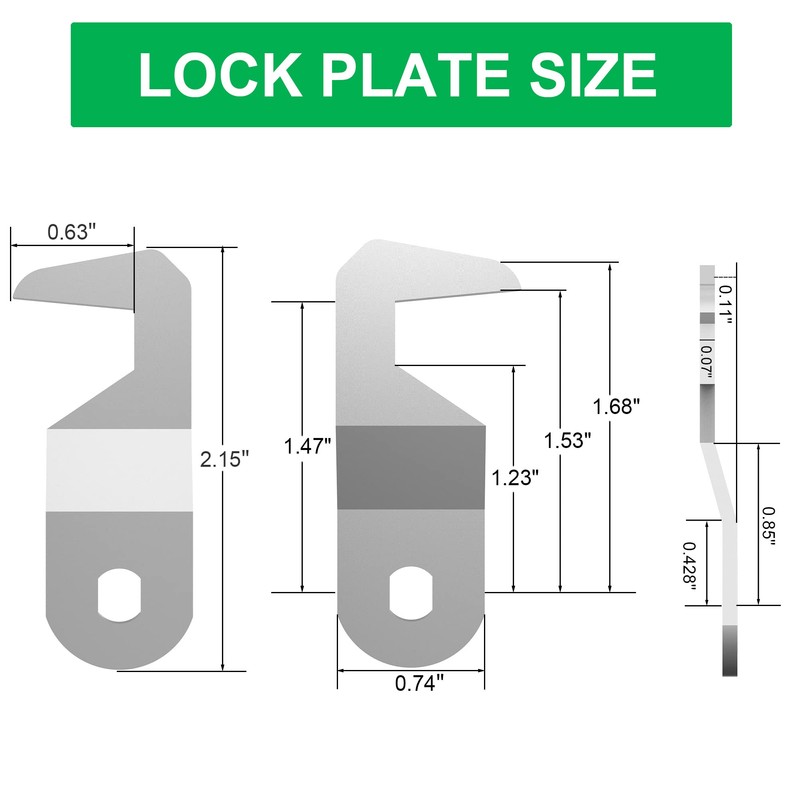 Hecfu 2 Pcs Tool Box Locks with Keys, Hook Cam,