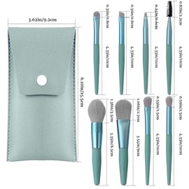 LA VENUST Makeup Brush Set 8PCS Mini With Storage kit (Blue Gray)