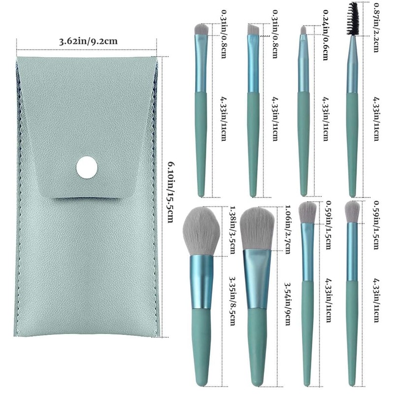 LA VENUST Makeup Brush Set 8PCS Mini With Storage kit