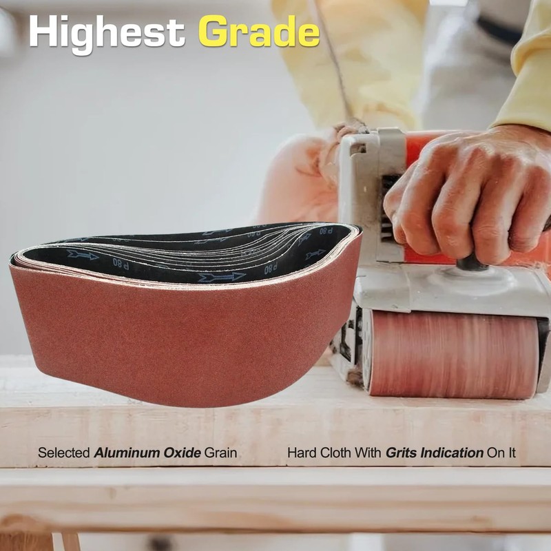 KonaFlex Sanding Belts 10 Pack 6x48 Inch Belt Sander Paper