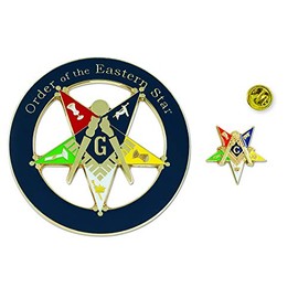 Order of the Eastern Star Patron Auto Emblem Lapel Pin Masonic Combo Pack