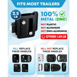 Kohree Upgraded RV Door Lock Replacement with Paddle Deadbolt, 100% Zinc Alloy, Camper Door Handle Latch, RV Enclosed Travel Trailer Entry Door Lock with Keys for Camper Horse Trailer Cargo, Black