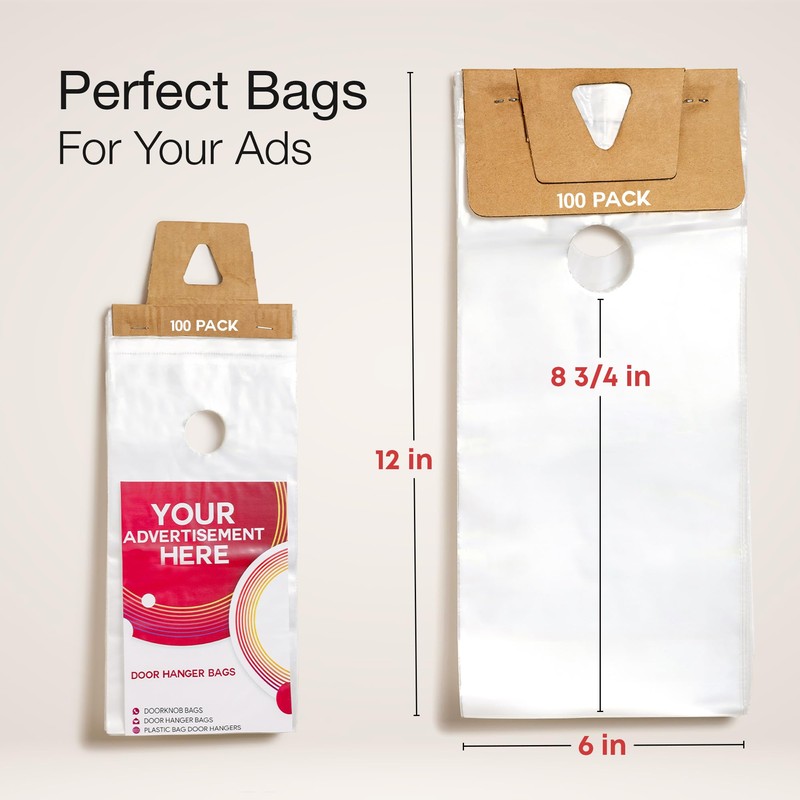 Choice Marts Door Hanger Bags 6” x 12” - Waterproof