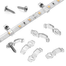 MMSD 100 Pack LED Strip Light Clips Strip Light Mounting Brackets with 102 Screws Suit for 8mm Wide Waterproof Strip Light