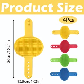 4Pcs Cat Self Groomer and Massager, Cat Brush for Short Haired Cats and Long Haired Cats, TPR with 241 Massage Teeth for Furniture Protection and Stress Relief, 26 x 12.5 cm
