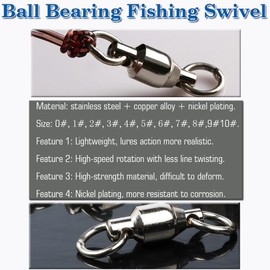 AMYSPORTS Ball Bearing Swivels Connector High Strength Stainless Steel Solid Welded Rings Barrel Swivels Saltwater Freshwater Fishing 25pcs 144lbs