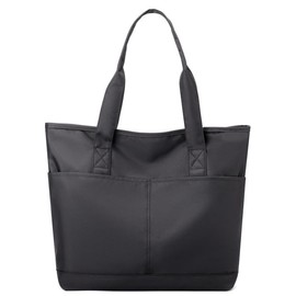 Simcat Tote Bag for Women with Zipper Large Capacity Shoulder Bags Waterproof Handbag for Work School Travel College Black