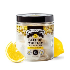 Poo-Pourri Before-You-Go 2-in-1 Toilet Potty Pods, Original Citrus, 20 Ct, Bathroom Odor Deodorizer and Toilet Cleaner with Essential Oils, Lemon, Bergamot and Lemongrass Scent