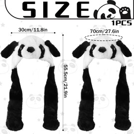 Jemmytu Rabbit Ears Hat, Rabbit Hat, Movable Ear Rabbit Hat, Hat with Wiggle Ears, Plush Rabbit Ear Hat, Hat with Movable Ears for Make Up Party (Panda)