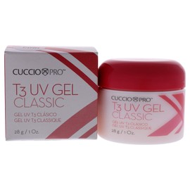 Cuccio Pro T3 UV Gel Classic - Easy Application - Strength And Durability - High Shine And Odor Free - Maintains Natural Nail Thickness - Optimal For Short Nail Beds - Pink - 1 Oz Nail Gel