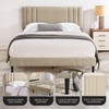Decoro Chicago Modern Tufted Upholstered Platform Full Size Bed Frame,