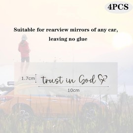 4PCS Trust in God Rearview Mirror sticker, Christian Car Accessories, Car Stickers and Decals for Women, Cute car stickers, Mirror Decals, Valentines Day Gifts for Her,Fits for Women Drivers (黑色)