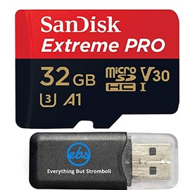 32GB Sandisk Extreme Pro 4K Memory Card works with DJI Mavic Pro, Spark, Phantom 4, Phantom 3 Quadcopter 4K UHD Camera Drone - UHS-1 V30 32G Micro SDXC with Everything But Stromboli Card Reader