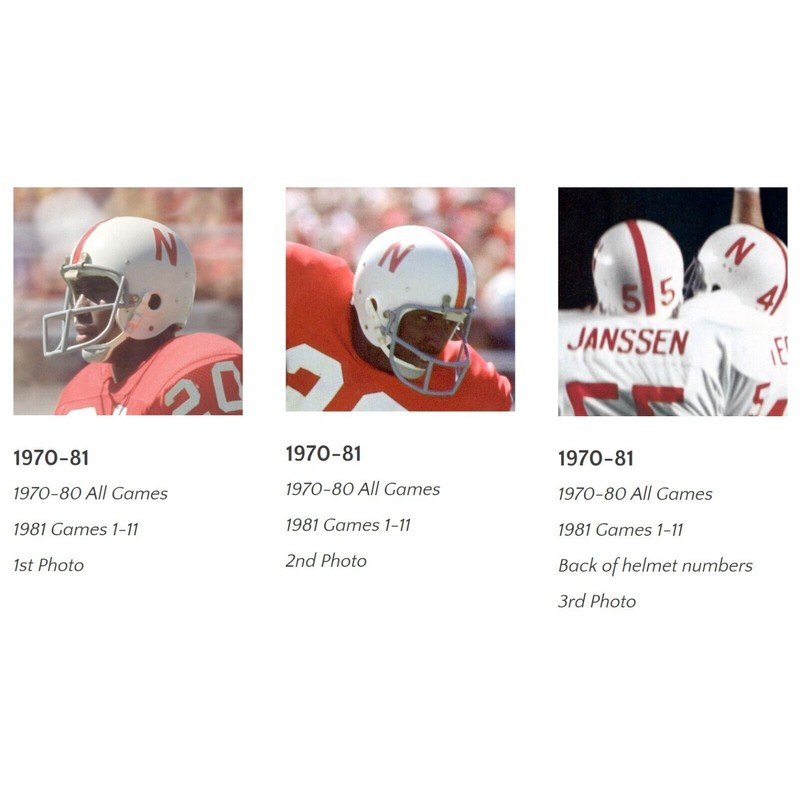 1970-Present Nebraska Cornhuskers Mini Football Gumball Helmets *DIECUT DECALS*