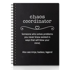 QYUVK Chaos Coordinator Hardcover 160 Pages Spiral Notebooks, Chaos Coordinator Notebook, Employee Appreciation Gifts, Thank You Gift for Coworker, Unique Office Gift Idea for Women Man Coworker