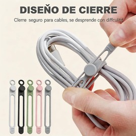 2026 Nuevo Bridas de Silicona, Organizador de Cables Reutilizable para Agrupar y Sujetar Cables de Datos (20)