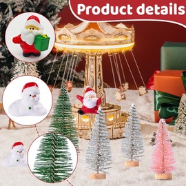 SYTTNUM Christmas Miniature Ornaments, Christmas Mini Model Ornaments, Christmas Tree, Garden Micro Landscape Christmas Desktop Decoration for Party Decor (26 Pieces)
